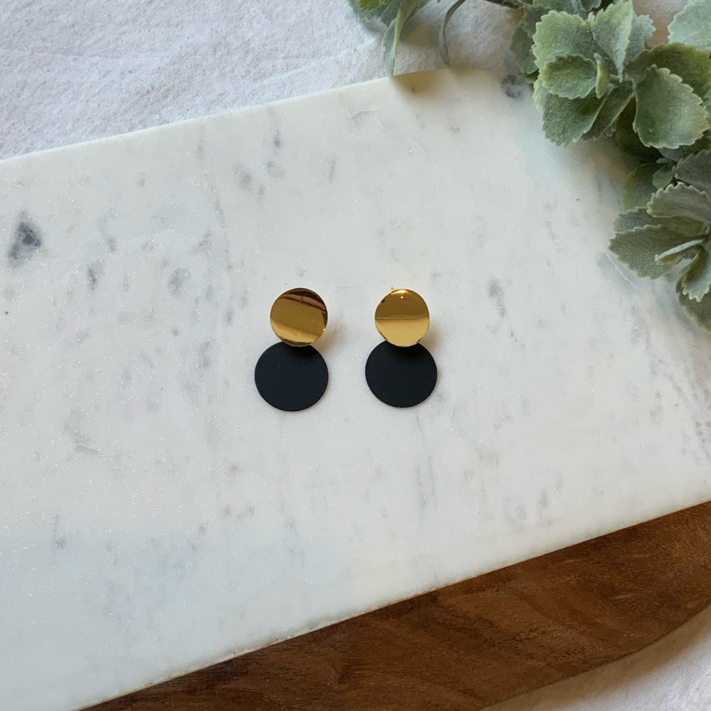 The Issa - Double Coin Drop Earrings - Picture 6 of 6
